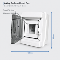 Boîtier de distribution en plastique 4 modules de haute qualité, étanche IP65, pour montage en surface, usage extérieur, directement du fabricant