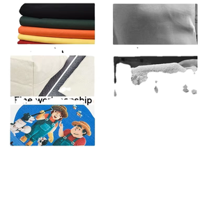 Túi tote vải bố và da in hình hoạt hình tùy chỉnh, có quai đeo rời, túi xách đi biển bằng vải <span class=keywords><strong>canvas</strong></span> cotton, khóa kéo màu đen - Product Image 4