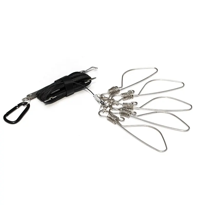 Fishing tackle wholesale portable live fish buckle stainless steel fishing lock buckle fish stringer