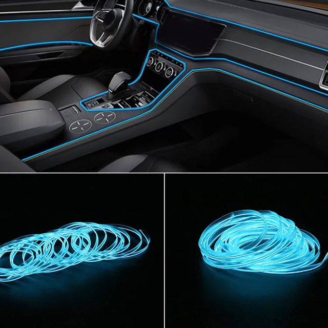 Easy Install Atmosphere Light EL Car Styling Cold Light Ambience Lamp Car LED Neon Interior Atmosphere Light