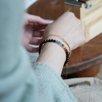 Bracelet coloré en agate à sept pierres pour femmes, bijoux fantaisie arc-en-ciel, accessoires de mode, fournisseur en gros