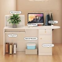 Bureau d'accueil moderne et élégant avec effet marbre et éclairage LED pour salon de beauté, magasin de vêtements, bureau