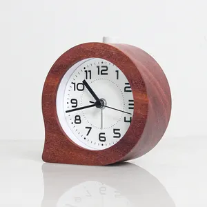 Reloj despertador analógico de cuarzo de madera EMAF, pantalla de tiempo de repetición de retroiluminación, mesa de escritorio, reloj de pared Digital y analógico