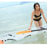 Kayak transparent en polycarbonate 2026, canoë transparent, kayak en cristal, populaire en mer avec éclairage LED