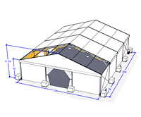 Tenda Gudang Besar 30x50m Empat Musim Berlapis PVC Ganda, Rangka Aluminium Alloy Tahan Lama, Tahan Api, Tahan UV, Tahan Air