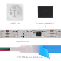 Bande lumineuse LED RVB adressable 12V WS2811, éclairage intérieur flexible avec indice de protection IP20, dimmable