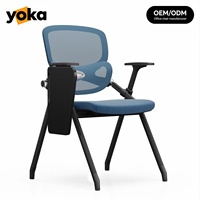 Chaise empilable commerciale en gros, chaise de bureau à dossier en maille respirante pour événements, salles de formation et grandes salles