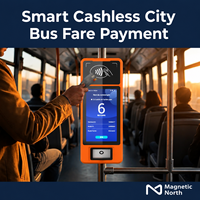 Validador de Boletos de Autobús Sin Contacto Magnetic North M10A con NFC MIFARE DESFire, Escaneo de Código QR, Pantalla LCD, Resistente al Agua IP65