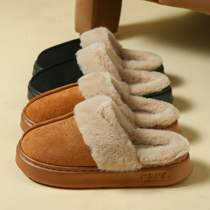 Zapatillas <span class=keywords><strong>de</strong></span> mujer <span class=keywords><strong>de</strong></span> doble uso, cálidas <span class=keywords><strong>de</strong></span> felpa para invierno y otoño, con plataforma, suela gruesa <span class=keywords><strong>de</strong></span> EVA antideslizante, para uso en exteriores y en el hogar. - Product Image 1