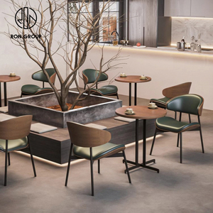 Canapé moderne de luxe <span class=keywords><strong>en</strong></span> cuir et <span class=keywords><strong>en</strong></span> bois, ensemble de banquette, table et chaise pour McDonald's, pizza, café, thé, boutique, restaurant - Product Image 5