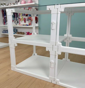 Recinto per Animali Domestici Moderno e Sicuro in PVC Trasparente 80CM, Gabbia Impermeabile a Doppio Strato per Cani e Gatti da Interno - Product Image 1