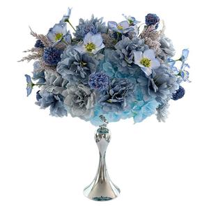 Flores Artificiales Azules Hechas a Mano de Alta Calidad para Bodas y Navidad, Inspiradas en el Viento del Océano, Rosas, Peonías y Golondrinas de Seda, Duraderas, Venta al Por Mayor - Product Image 6