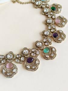 Conjunto de Collar y Pendientes Kundan Tradicionales de la India, Elegantes y a la Moda, con Joyería para Bodas de Mujer - Product Image 4