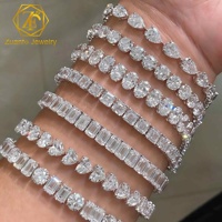 Ensemble de bijoux de luxe en or 14K 18K avec chaîne tennis et bracelet tennis élégant en diamant de laboratoire, tailles ovale, ronde et poire, pour femme