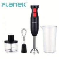 Mixeur Plongeant FLANEK NF-8016S 340W en Acier Inoxydable avec 2 Lames, Fouet, Hachoir et Bol pour Smoothies