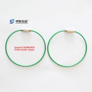 YIWANG Luggage Name Tag Travel Bag <b>Suitcase</b> Stainless Steel Wire Rope Keychain Ring - Product Image 1