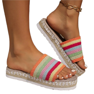 Original Luxury Genuine Leather Vacation Flat brand <b>Slippers</b> Floral Print Couples Summer Beach <b>Slides</b> Designer flats Sandals - Product Image 1