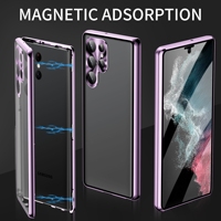Étui de téléphone en verre de luxe magnétique à couverture intégrale 360° pour S26/S25/S24/S23/S22 Ultra, protection antichoc, étanche, protection de l'écran et de l'appareil photo