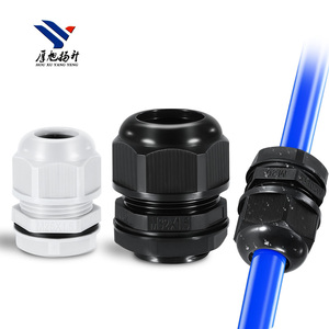 Glándulas de cable de alambre de nylon impermeables IP68 Tabla de tallas de prensaestopas de plástico dividido blanco y negro - Product Image 1