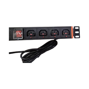 Индивидуальный блок распределения питания (PDU) на 10А, 4 розетки C13 + <span class=keywords><strong>3</strong></span>*1.5мм² кабель 2м с вилкой C14 + двойной выключатель, общая мощность 2500Вт, черный - Product Image 3