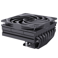 Refroidisseur de processeur SNOWMAN MC75-8 sans éclairage, noir, profil bas, 8 caloducs, 75 mm, flux d'air descendant, 200 W TDP, serveur ITX