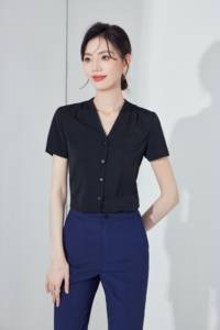 호텔 프론트 데스크 여성 관리자 근무복 우아한 비즈니스 유니폼 셔츠 접객용 - Product Image 5