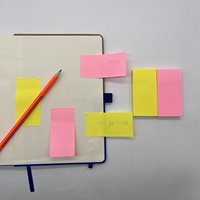 Lot de blocs-notes adhésifs personnalisés 3x3 pouces (2 en 1) rose/jaune pour bureau et école, vente en gros