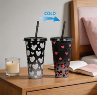Gobelet magique réutilisable à changement de couleur à froid en plastique écologique pour cadeaux promotionnels