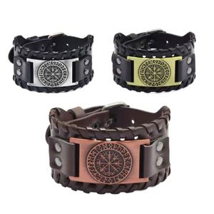Nouveau Bracelet Viking en Cuir Tressé avec Breloque Tête de Loup Tendance pour Hommes, Large Bracelet en Cuir PU - Product Image 2