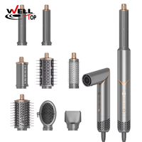 8-en-1 Airstyler Ionique Électrique Brosse Sèche-Cheveux Professionnelle Pliable Diffuseur Haute Vitesse Moteur BLDC 1400W Multi-Styling Plastique