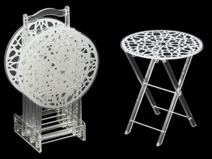 Juego de Mesa de Té de Estilo Nuevo 2023 para Hotel en Arabia Saudita, Mesa de Bandeja Plegable de Acrílico Transparente Moderno, Impresión Personalizada, para Comedor y Sala de Estar - Product Image 3