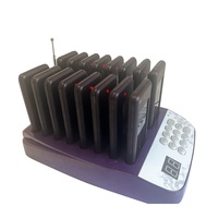 Système de pagers noir et violet pour restaurant, vibration de bureau, LED rouge clignotante, 16 pagers, buzzer alimentaire sans fil, restaurant, 16 pagers