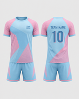 Setelan Jersey Sepak Bola Kustom Lengan Pendek Seragam Sepak Bola Polos Celana Pendek Dewasa Pria Cepat Kering Bernapas Transfer Panas Perlengkapan Tim