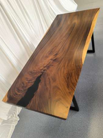 Plateau de table en bois naturel à bords bruts, haute qualité, rustique, pour table à manger, meubles en bois