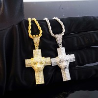 Collier Pendentif Tête de Léopard Sertie de Zircons, en Laiton Doré et Argenté, Chaîne Cordon, Bijoux Hip Hop pour Hommes et Femmes, Idéal Cadeau