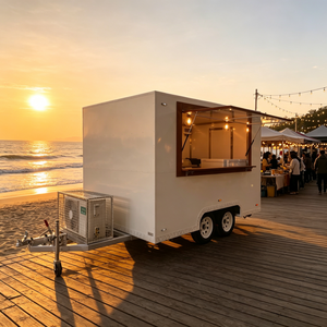 Food Truck Mobile, Rimorchio per Alimenti, Camion Ristorante con Cucina Completa, Rimorchio Gelateria Mobile Completamente Attrezzato, Piccolo - Product Image 1