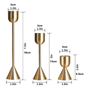 Nouveaux bougeoirs coniques décoratifs en métal plaqué cuivre pour l'éclairage intérieur et extérieur, bougeoirs martelés - Product Image 6