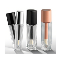 Vente en gros de flacons de fond de teint en verre transparent carrés de 10 ml, emballage cosmétique vide, tube vide, flacons de fond de teint en verre