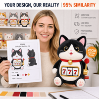 Peluche personnalisée avec logo, design de personnage de chat pour machine à sous de casino, jouet en peluche, commande en gros, peluche OEM ODM, cadeau promotionnel de Noël