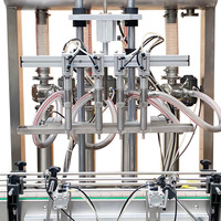 Machine de remplissage automatique à 4 buses pour pâtes, boissons et produits chimiques (miel, lait), contrôlée par PLC, haute précision 1%, 200 ml