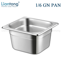 Hôtel Restaurant Traiteur Buffet Stockage des Aliments Crème Glacée Gelato Récipient Acier Inoxydable 1/6 Gastronorm GN Pan Récipient Alimentaire