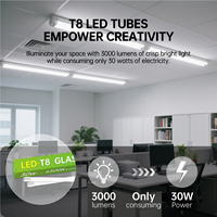 Tubo LED de Vidrio T8 de 100LM/W, 0.6M 1.2M 9W 15W 30W 48W 58W, con Controlador IC, Ahorro de Energía, para Proyectos