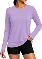 Rashguard personnalisé pour femme à manches longues, col rond, protection solaire UPF50 SPF, séchage rapide, léger, 88% polyester, 12% élasthanne