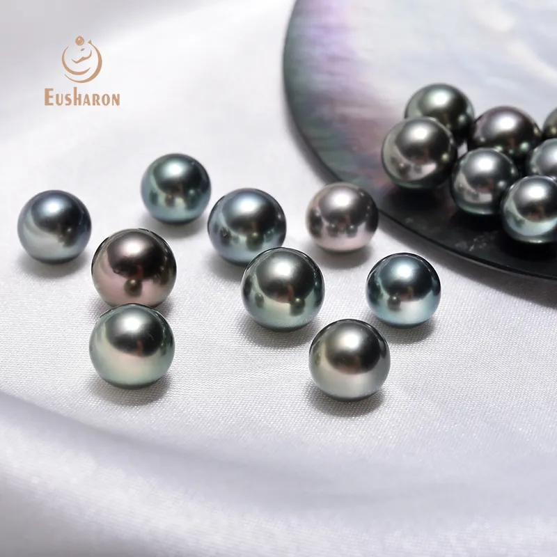 Wholesale 8-11mm AA+ High Quality Saltwater Tahitian Black Loose Pearls Big Size Perfect Round