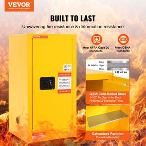 DB vente en gros 18.1 \ "X 18.1 \" X 35.4 \ "en acier galvanisé inflammable armoire de rangement étagère réglable équipement de sécurité chimique Stor - Product Image 2