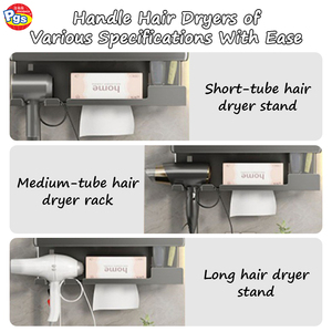 Support mural Prodigy PS10 en plastique noir sans perforation pour salle de bain, toilettes, cuisine et articles pour bébés - Product Image 5