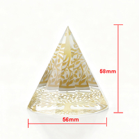 Wunderschöner Baum des Lebens K9 Kristallpyramide Gold Gravierte Glaskegel Briefbeschwerer Spirituelle Heimdekoration Heilendes Chakra Feng Shui Geschenk