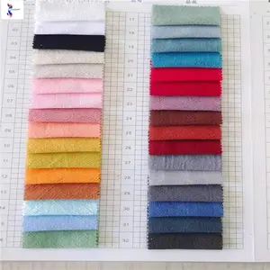 wholesale top quality fabric 100% cotton 21s crepe dyed stock ready fabric for dress