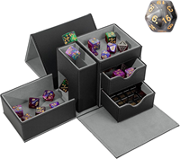 MIO PU Flanell 3-in-1 Würfel ablage Turm Aufbewahrung sbox mit Ständer & Knopf verschluss für DND/RPG Sammelkarten & Spielkarten Geschenk