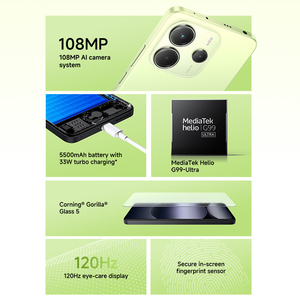 Teléfono Inteligente Redmi con Pantalla AMOLED de 6.7 Pulgadas y 120 Hz, 5G, Octa Core, FHD, Android 13, Huella Dactilar, Batería de 5000 mAh, Versión en Inglés - Product Image 2